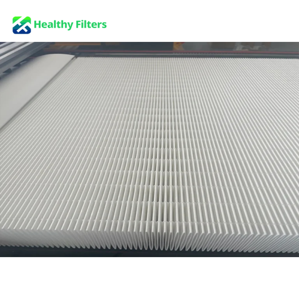 V Bank Activated Carbon Pleated Media Compact Air Filter Industrial Chemical Odor Removal 4V-Cell