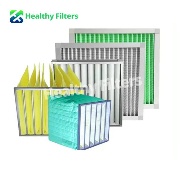 Synthetic Fiber Pocket Filters Bag Air Filter G3 G4 F5 F6 F7 F8 F9 With Aluminum Frame For HVAC AC