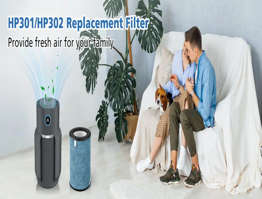 HP302 Replacement Filter Compatible with Shark HP302 HP301 Air Purifier MAX HP200 Series 3-in-1 H13 Grade True HEPA Filte (2)