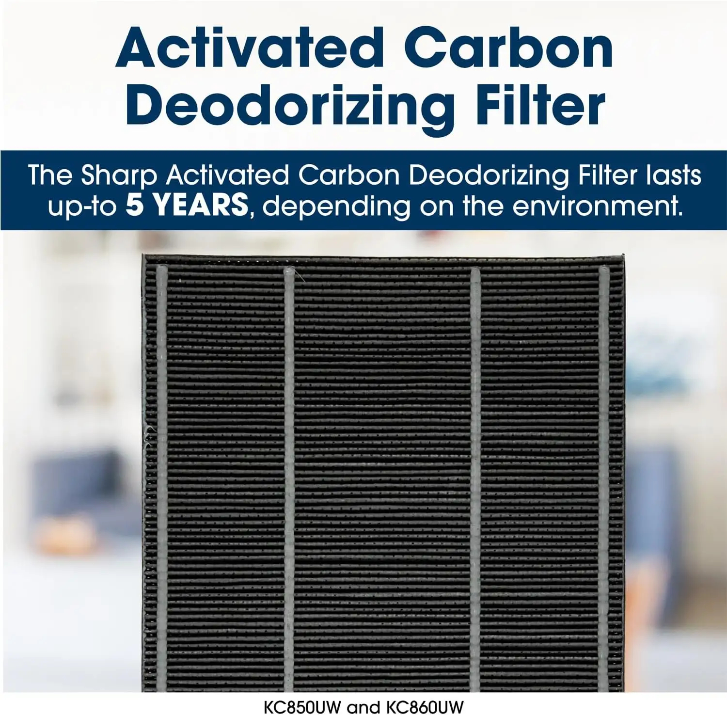 Activated Carbon Replacement Filter for Sharp KC-850U Black (1)