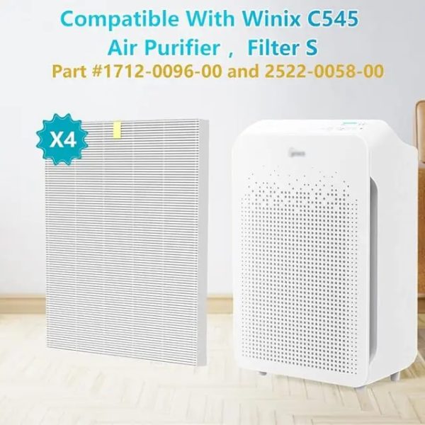 4 Pack C545 Replacement HEPA Filter Compatible with Winix C545 Ture HPEA Filter (1)