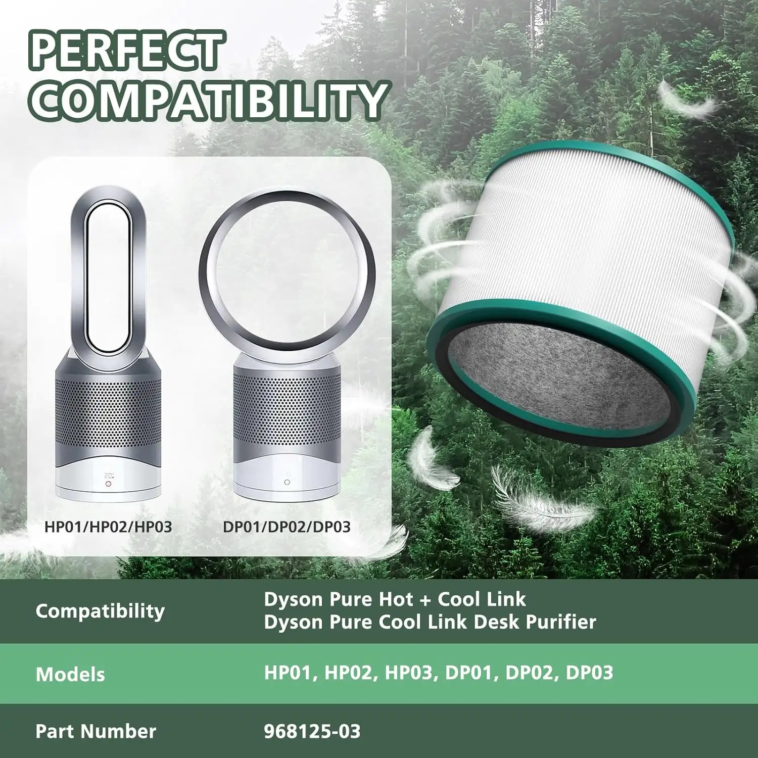 HEPA Filter Replacement Compatible with Dyson HP01 HP02 DP01 DP02 Desk Purifiers Fit for Dyson Pure Hot Cool Link Air Purifier Filte (1)