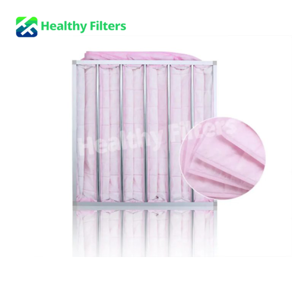 F7 Medium Efficiency Pocket Filter Bag Filter Pink Glass Fiber Bag Filter