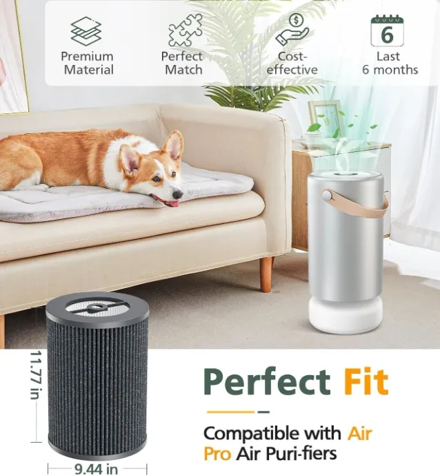 HEPA Filters Replacement Compatible with Tri-Power Air Pro Air Purifier 3-in-1 High-Efficiency True HEPA Replacement Filter