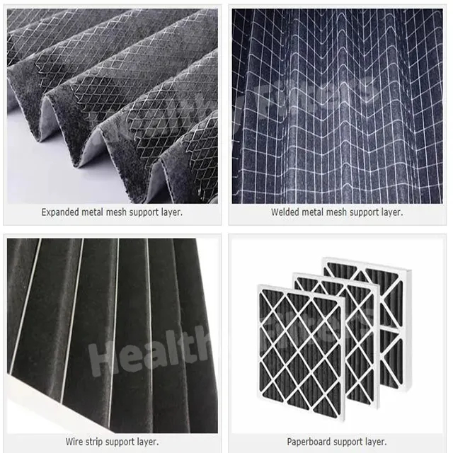 G3 G4 Primary Efficiency Activated Carbon Panel Performance Folding Aluminum Alloy Pre Air Filter Cardboard Honeycomb details