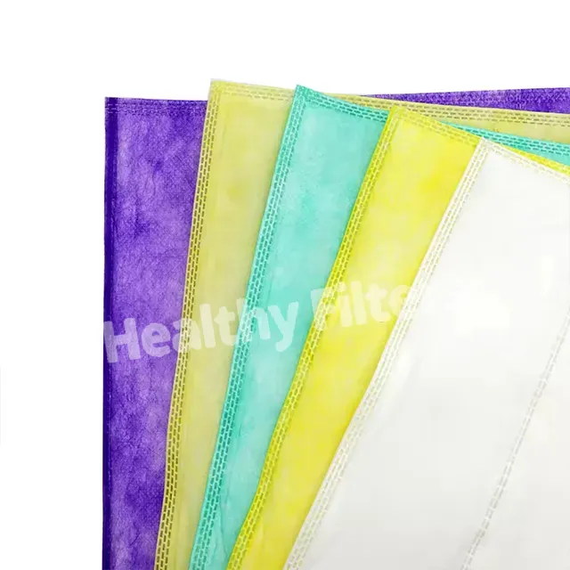 HVAC Filters Synthetic Fiber Pocket Filters Featured F6 High Dust Capacity Yellow Bag Filter Air Filtration System (1)