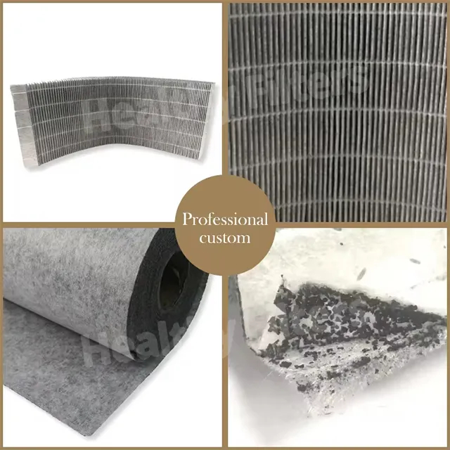 Supply Cabin Air Filters Paper High Efficiency HEPA Adsorption 3 Layers Activated Cloth Sandwich Carbon Filter Media factory