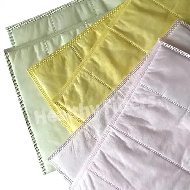 Synthetic Fiber Pocket Filters Bag Air Filter G3 G4 F5 F6 F7 F8 F9 With Aluminum Frame For HVAC AC (1)