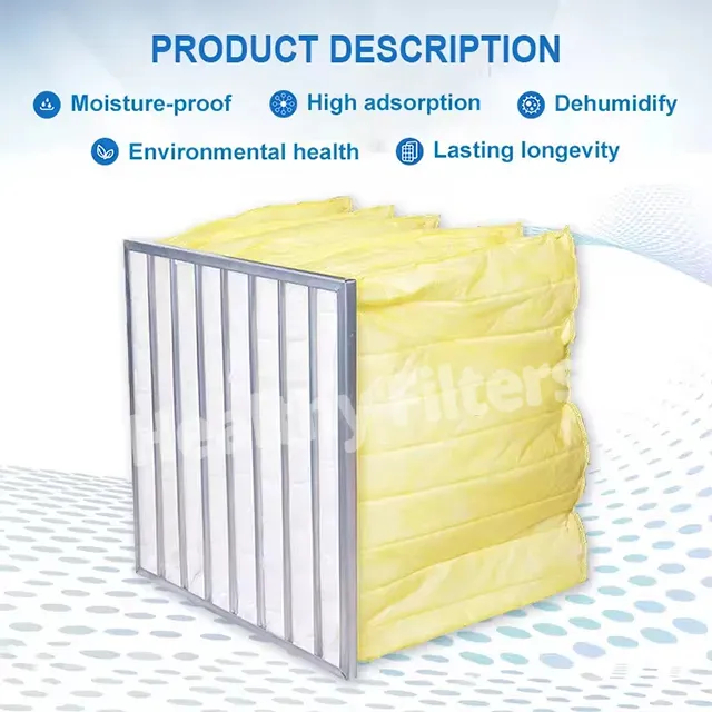 Synthetic Fiber Pocket Filters Bag Air Filter G3 G4 F5 F6 F7 F8 F9 With Aluminum Frame For HVAC AC (1)