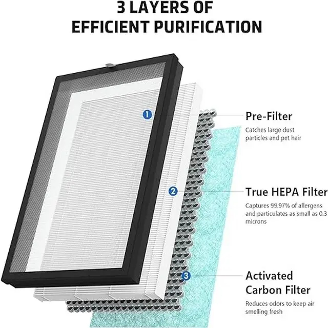 True HEPA Replacement Air Filter Compatible with Pure Morning APH260 (1)