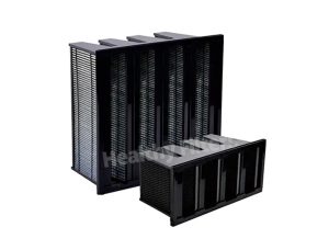 V Bank Activated Carbon Pleated Media Compact Air Filter Industrial Chemical Odor Removal 4V-Cell (1)