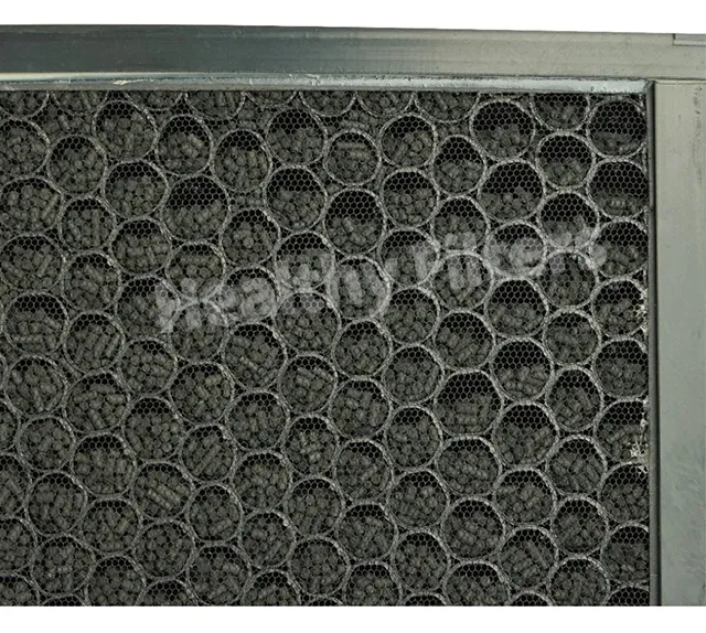 V Bank Activated Carbon Pleated Media Compact Air Filter Industrial Chemical Odor Removal 4V-Cell (1)