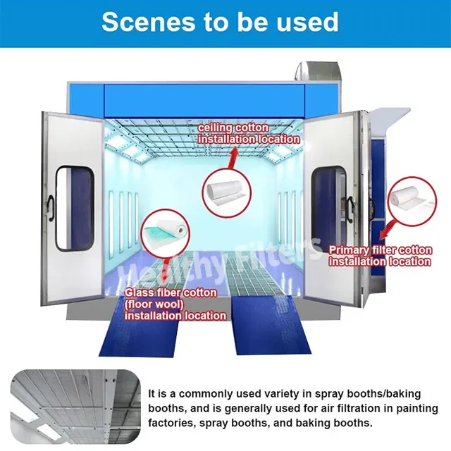 White Spray Paint Booth Ceiling Filter Media Polyester Cotton Fabric Filter Cloth Hepa For G2_G3_G4_F5 (1)