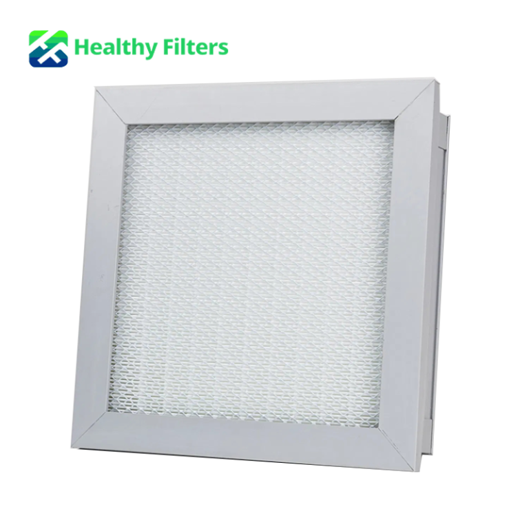 Mini Pleat Panel Filter U15 H14 HEPA ULPA Air Filter with Gel Seal Anodized Aluminum Alloy Frame