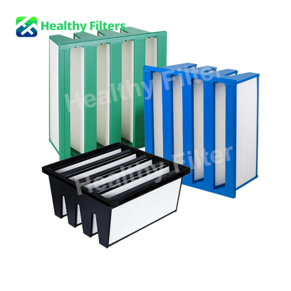 Compact Medium Air Filter with Header Frame HEPA W Type V Shape Air ...