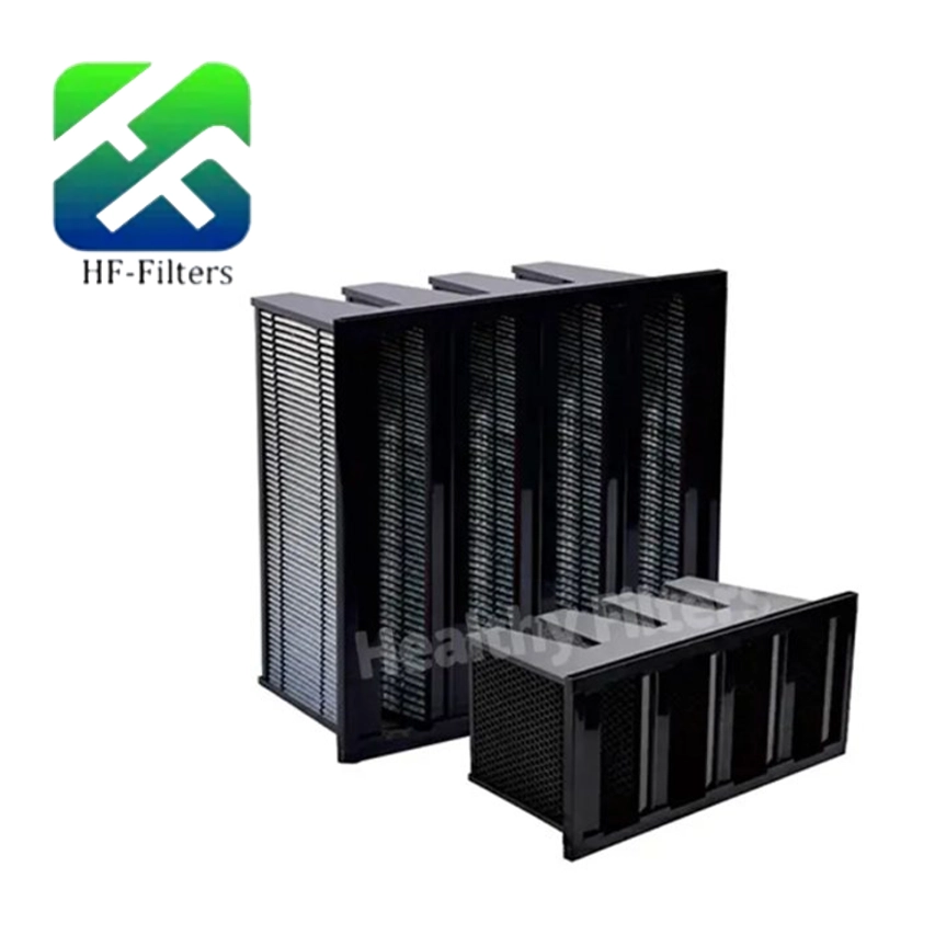 V Bank Activated Carbon Pleated Media Compact Air Filter