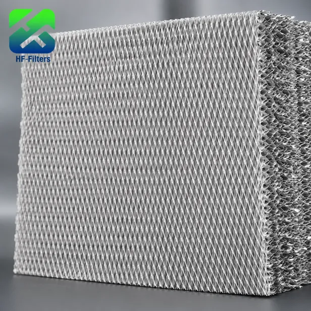 Close-up of an HF-Filters aluminum foil honeycomb humidifier filter