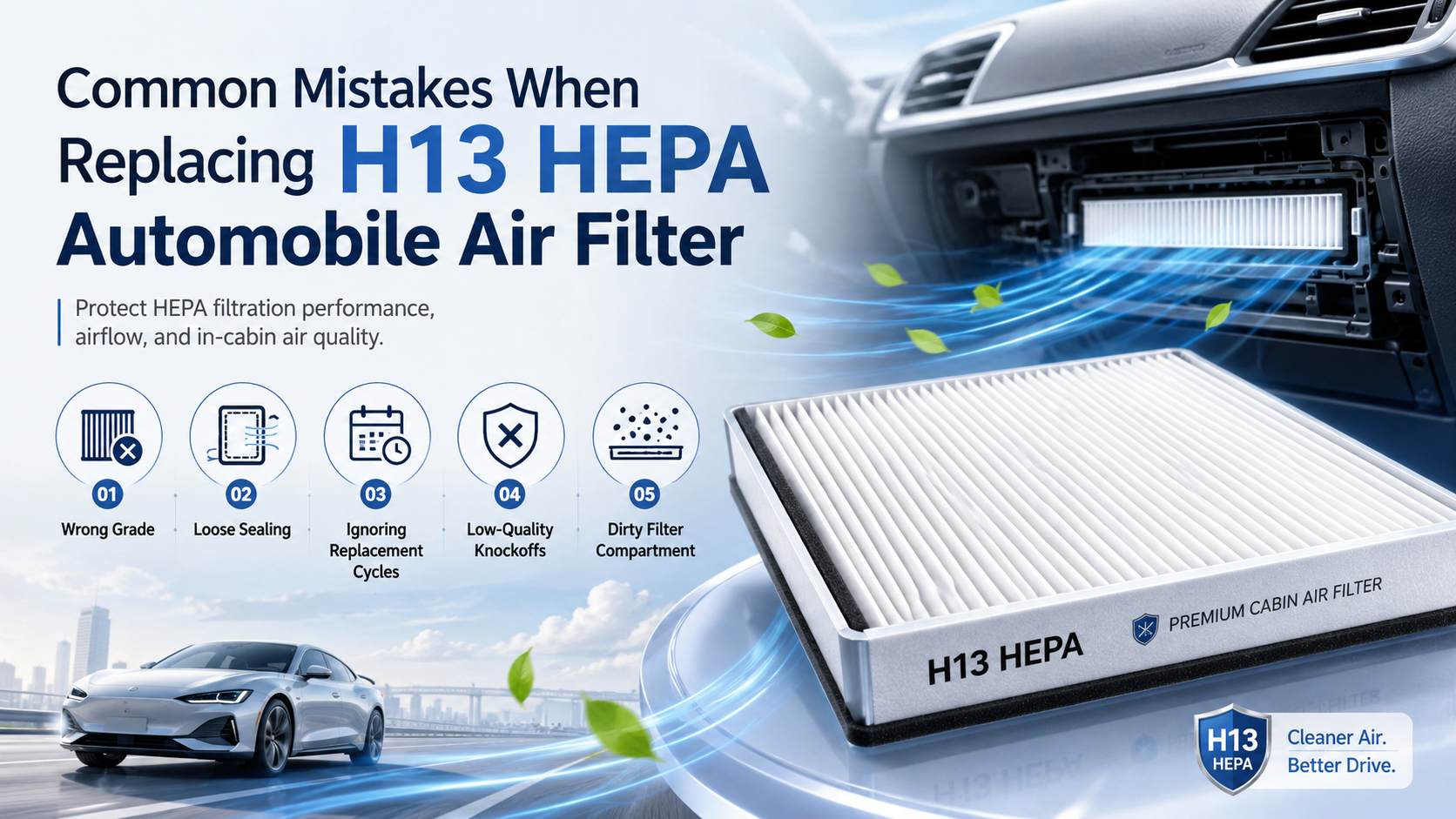 H13 HEPA Automobile Air Filter