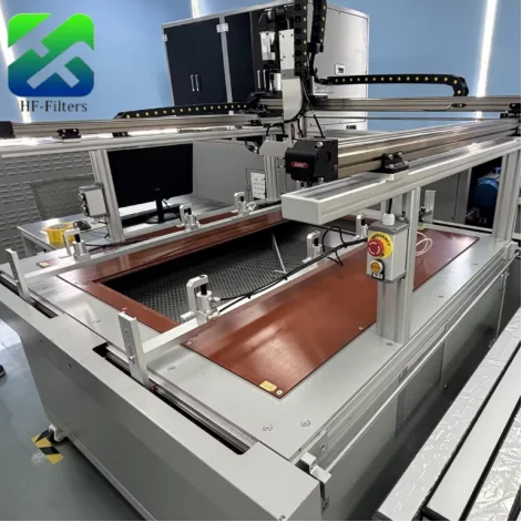 Automated air filter manufacturing and testing equipment