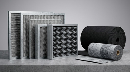 Metal mesh and carbon filters for kitchen exhaust systems